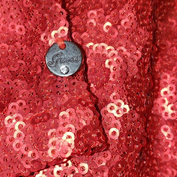 Guess Red Sequin Camisole Top - Picture 4 of 7